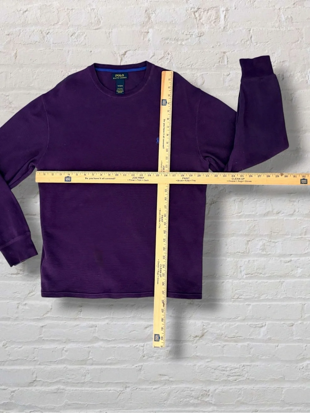 Polo Ralph Lauren XL Purple Waffle Knit Thermal Shirt Long Sleeve Pony Logo